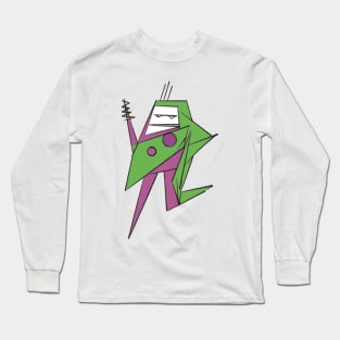 Zap the robot purple and green Long Sleeve T-Shirt